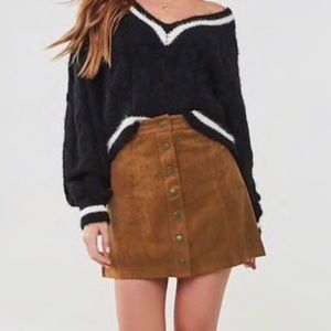 Forever 21 Brown Faux Suede Mini Skirt size Large